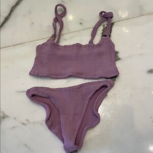 Hunza G Ribbed Lilac Bikini Set - Two Piece Swimwear